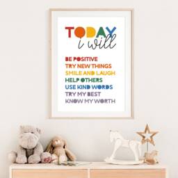 Kids Affirmation Prints, Rainbow Wall Art, Girls Bedroom Classroom Educational Posters, Boys Decor, Art - thumbnail 3