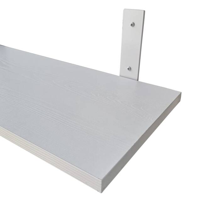 27cm , 30cm , 33cm, 35cm, 37cm, 40cm Deep Wall Shelves With Steel White Or Black Brackets. Old Oak, White, Sandy Grey, Smoked Oak . Custom Size - image 1