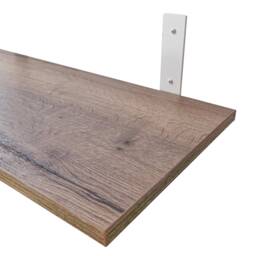 27cm , 30cm , 33cm, 35cm, 37cm, 40cm Deep Wall Shelves With Steel White Or Black Brackets. Old Oak, White, Sandy Grey, Smoked Oak . Custom Size - thumbnail 3