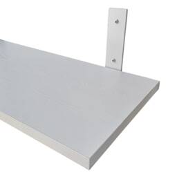 27cm , 30cm , 33cm, 35cm, 37cm, 40cm Deep Wall Shelves With Steel White Or Black Brackets. Old Oak, White, Sandy Grey, Smoked Oak . Custom Size - thumbnail 1