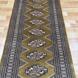 2.3x6 Taupe Color Bokhara Rug - Runner Hallway Luxury Bukhara Fine Quality Woolen Afghan - thumbnail 3