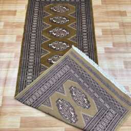2.3x6 Taupe Color Bokhara Rug - Runner Hallway Luxury Bukhara Fine Quality Woolen Afghan - thumbnail 4