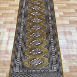 2.3x6 Taupe Color Bokhara Rug - Runner Hallway Luxury Bukhara Fine Quality Woolen Afghan - thumbnail 2