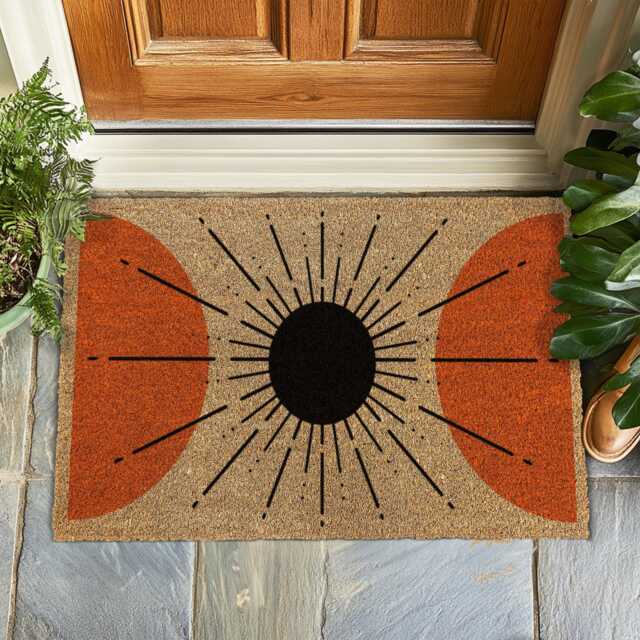Mid Century Modern Doormat, Aesthetic Welcome Mat, Elegant Entry Rug, Minimalist Front Door Decor, Housewarming Gift, Cozy Home Touch - image 1