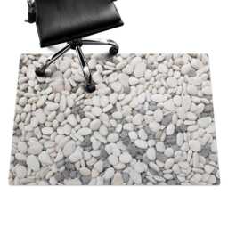 Decorative Stones Computer Chair Mat, White Office Texture Vinyl Floor Protector, Protector - thumbnail 3