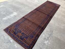 Vintage 2'8x9'6 Wool Runner Rug , Handmade Afghan Cultural Rug, Traditional Floral Design, Boho Hallway Carpet, Housewarming Gift - thumbnail 1