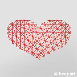 Geometric Heart Vinyl Wall Decal, Modern Home Decor - thumbnail 2