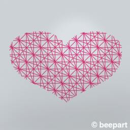 Geometric Heart Vinyl Wall Decal, Modern Home Decor - thumbnail 3