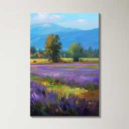 Horse in Lavender Field 3 Panel Split Canvas Wall Art Animal Landscape French Countryside Farmhouse Oil Painting Framed Home Decor - thumbnail 4