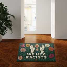 We Hex Racists Doormat Witchy Floral Welcome Mat - thumbnail 3
