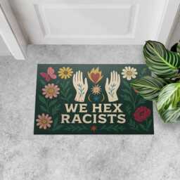 We Hex Racists Doormat Witchy Floral Welcome Mat - thumbnail 2