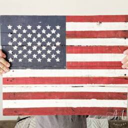 Rustic Reclaimed Wood American Flag Americana Wall Decor - thumbnail 2