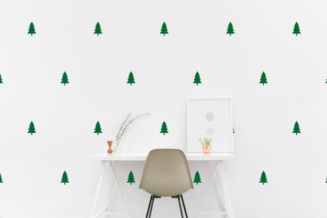 Christmas Trees Wall Decal Kids Room Pine Tree Wall Sticker, Nursery, Bedroom Pattern Wallpaper Vinyl Decals Stickers Home Decor - image 1