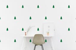 Christmas Trees Wall Decal Kids Room Pine Tree Wall Sticker, Nursery, Bedroom Pattern Wallpaper Vinyl Decals Stickers Home Decor