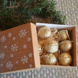 Christmas Walnut Rustic Ornament Christmas Tree Primitive Hand Painted Balls Seasonal Handmade Hanging Accessories - thumbnail 4