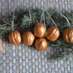 Christmas Walnut Rustic Ornament Christmas Tree Primitive Hand Painted Balls Seasonal Handmade Hanging Accessories - thumbnail 3