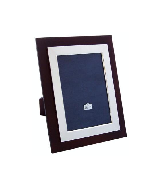"sterling Silver Art Deco Photo Frame Tulip Wood Front Wooden Back 6"" X 4" - image 1