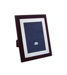 "sterling Silver Art Deco Photo Frame Tulip Wood Front Wooden Back 6"" X 4" - thumbnail 1