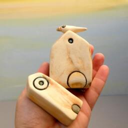 Ceramic House Figurines, Rustic Clay Miniature Home Decor, Set Of 2 - thumbnail 3