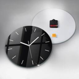 Solid Color Glass Wall Clock - 24 Custom Options For A Unique Modern Look Lines Dial - thumbnail 3