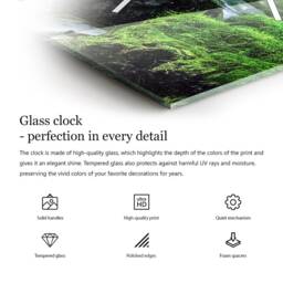 Solid Color Glass Wall Clock - 24 Custom Options For A Unique Modern Look Lines Dial - thumbnail 4