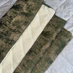 Elegant Olive Green Gold Bed Runner/Luxury Throw Blanket Comforter Bedspread Scarf For King & Super Size Bedding, Curico - thumbnail 4