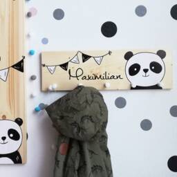 Wardrobe Children's Child Room With Name Individually Hand-Painted Vintage Coat Hooks - thumbnail 2