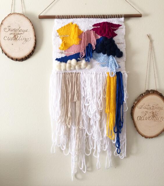 Custom - Woven Detailed Wall Hanging, Medium Weaving, Statement Art, Yarn Tapestry, Weaving - image 1