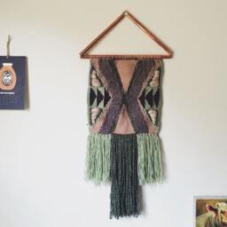 Custom - Woven Detailed Wall Hanging, Medium Weaving, Statement Art, Yarn Tapestry, Weaving - thumbnail 2