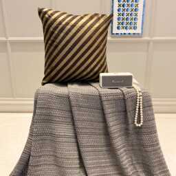 "Brown Art Silk Striped Decorative Throw Pillow Cover, 16""x16" - thumbnail 3