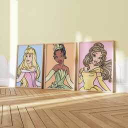 Princess Nursery Wall Art - Playroom Decor, Set Of 12 Prints - Printed Or Framed - thumbnail 3