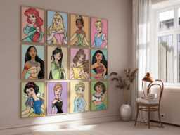 Princess Nursery Wall Art - Playroom Decor, Set Of 12 Prints - Printed Or Framed - thumbnail 1