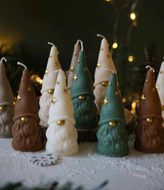 Gonk Christmas Candle Handcrafted Soy Wax Gnome Candle