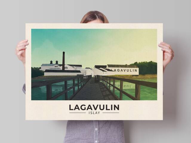 Lagavulin, Port Ellen, Islay - Whisky Distillery Illustration Wall Art - image 1