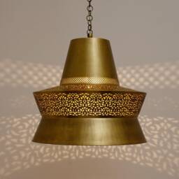 Handmade Moroccan Brass Pendant Lamp, Unique Home Decor Chandelier Fixture, Elegant Morocco Lighting, Ceiling Lamp - thumbnail 3
