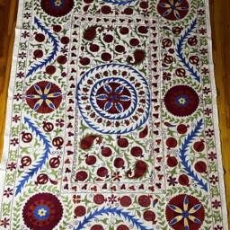 Suzani Bedspread Tapestry Wall Hanging & Tablecloth, 220 X 147 cm/86.6 57.9 Inch - thumbnail 3