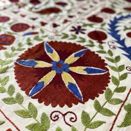 Suzani Bedspread Tapestry Wall Hanging & Tablecloth, 220 X 147 cm/86.6 57.9 Inch - thumbnail 2