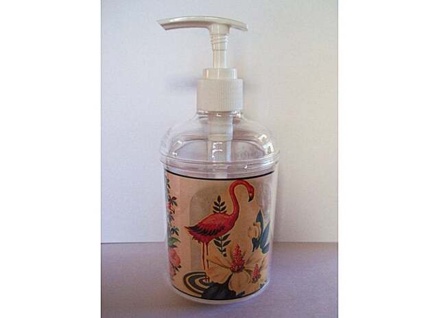 Retro Flamingo Soap Dispenser Vintage Fifties Pink Florida Rockabilly Bathroom Kitsch - image 1