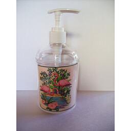 Retro Flamingo Soap Dispenser Vintage Fifties Pink Florida Rockabilly Bathroom Kitsch - thumbnail 3