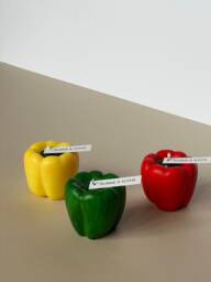 Pepper Candle Novelty Handmade Gift Green Yellow Red Vegetable - thumbnail 1