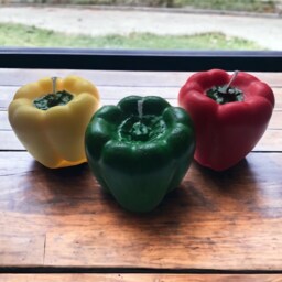 Pepper Candle Novelty Handmade Gift Green Yellow Red Vegetable - thumbnail 3