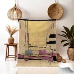 Handmade White Moroccan Rug Berber Wool Area Rug - thumbnail 3