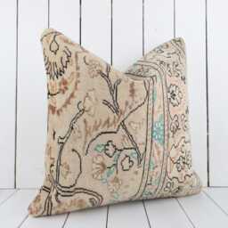 Vintage Turkish Kilim Pillow Cover, Handmade Anatolian Throw - 20x20 Inch - thumbnail 2