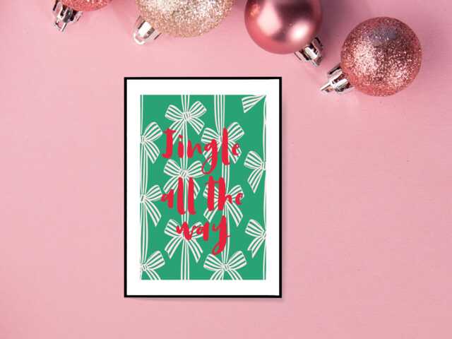 Jingle All The Way Christmas Print - Festive Poster Seasonal Wall Art Funny Decor A5 A4 A3 Framed Or Unframed - image 1