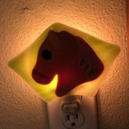 Horse Plane Retro Bird Jack Day Of The Dead Chicken Butterfly Night Light Fused Glass Nursery Child Decor Room Whimsical - thumbnail 3