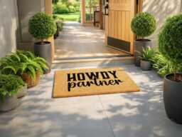Howdy Partner Doormat - Custom Western Welcome Rug Funny Cowboy Home D??cor - thumbnail 1