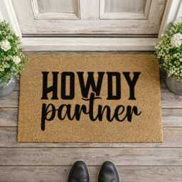 Howdy Partner Doormat - Custom Western Welcome Rug Funny Cowboy Home D??cor - thumbnail 4