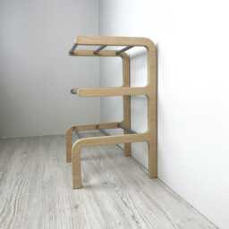 3-Tier Wooden Shoe Rack Narrow Vertical Entryway Organizer - thumbnail 2