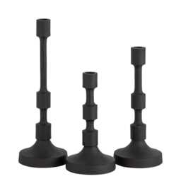 Matte Black Candle Holder Modern Aluminum Centerpiece - Set Of 3 - thumbnail 2