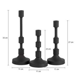 Matte Black Candle Holder Modern Aluminum Centerpiece - Set Of 3 - thumbnail 3